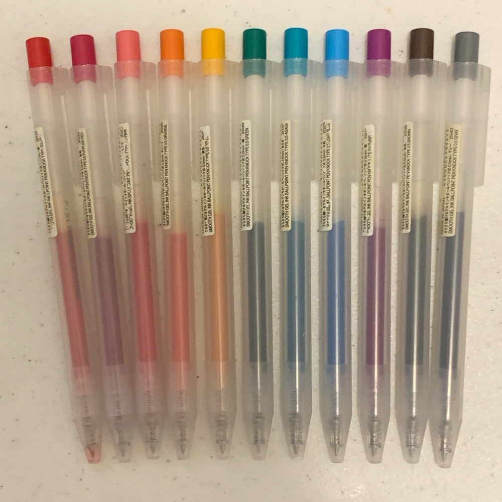 3/$35 muji gel ink ballpoint pen
